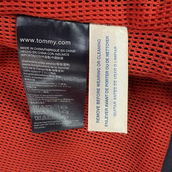 Tommy Hilfiger Jacket Men’s XXL Navy Blue Hooded Full Zip Nylon Mesh Lined - Picture 9 of 10